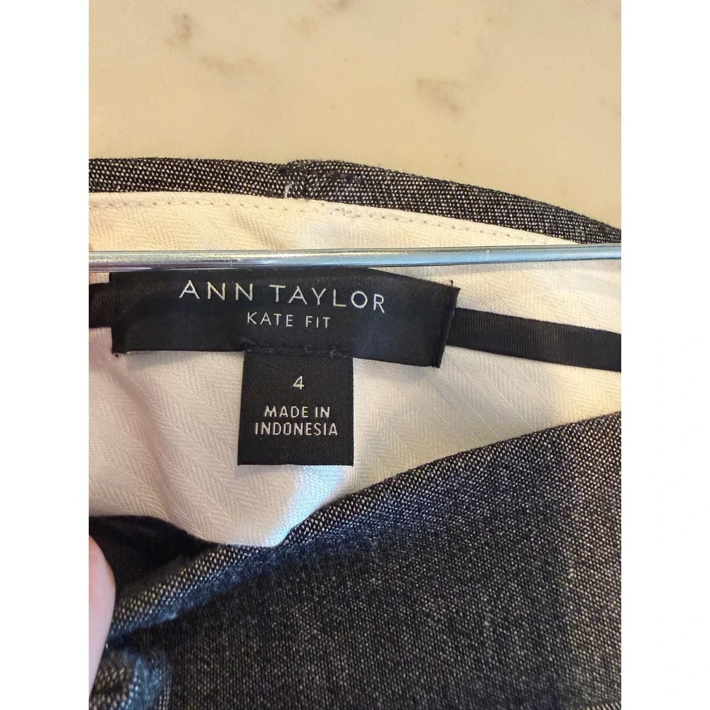 Ann Taylor The Ankle Pant Gray Textured Slim Tapered Dress Pants Womens 6